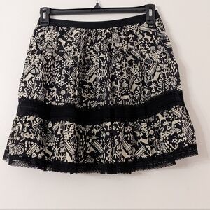 Sea New York Silk Mini tiered silk skirt in deer print size 8